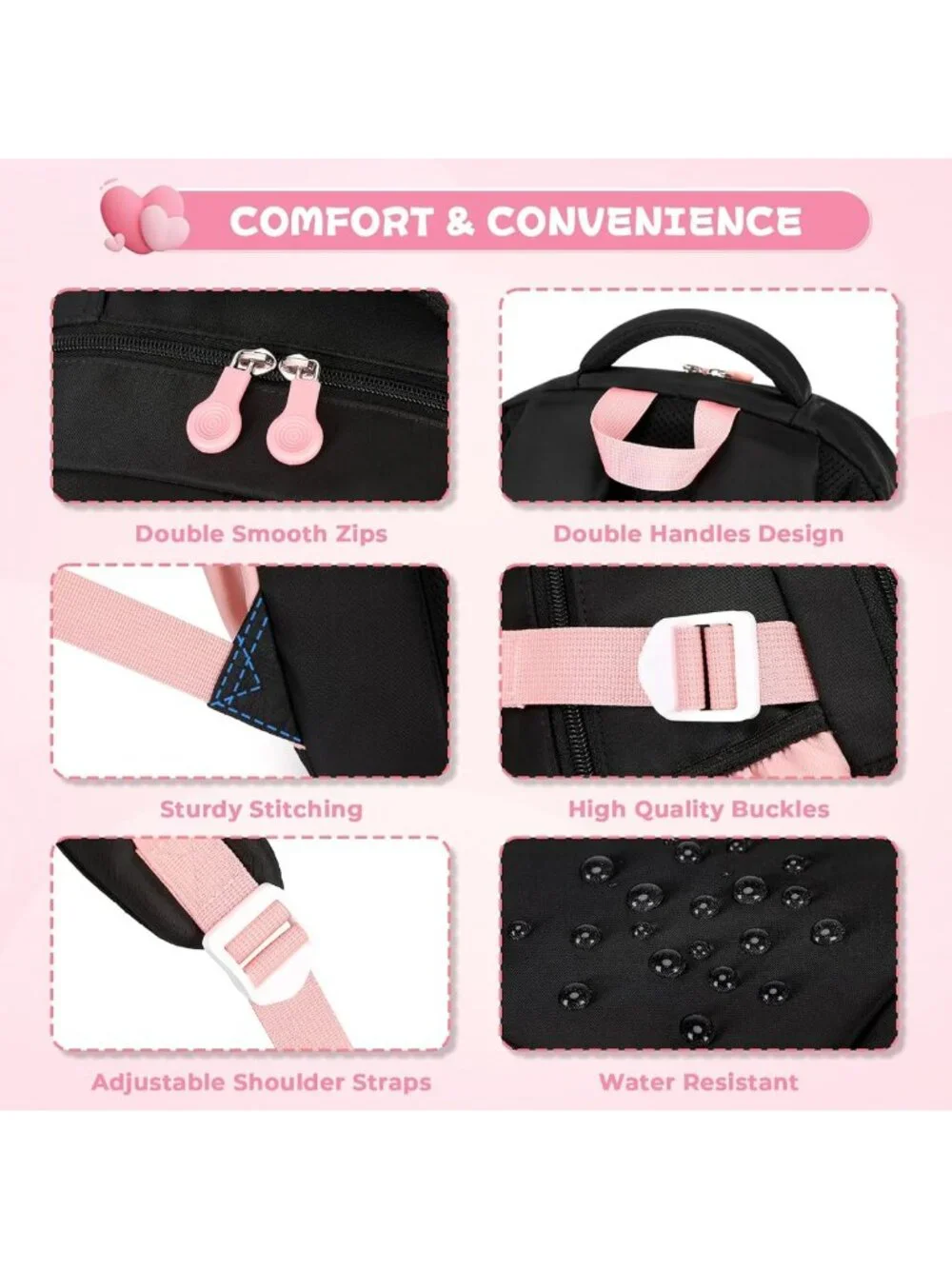 Stylish Girls Backpack - Perfect School Bag for Elementary & Middle School